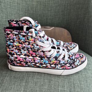 Lisa Frank Unicorn Multicolor High-Top Sneakers neon rainbow shoes women’s 9 NWT